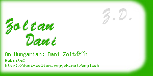 zoltan dani business card